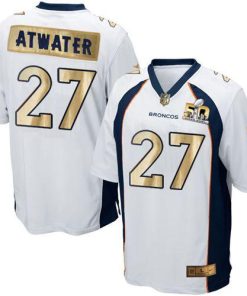 Nike Denver Broncos #27 Steve Atwater White Men's Stitched NFL Game Super Bowl 50 Collection Jersey Men's