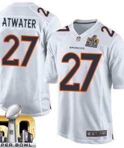 Nike Denver Broncos #27 Steve Atwater White Super Bowl 50 Men's Stitched NFL Game Event Jersey Men's