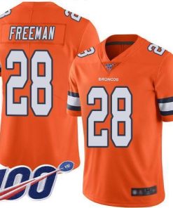 Nike Denver Broncos #28 Royce Freeman Orange Men's Stitched NFL Limited Rush 100th Season Jersey Men's