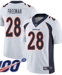 Nike Denver Broncos #28 Royce Freeman White Men's Stitched NFL 100th Season Vapor Limited Jersey Men's