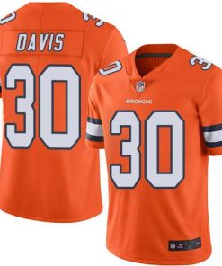 Nike Denver Broncos #30 Terrell Davis Orange Men's Stitched NFL Limited Rush Jersey Men's