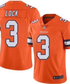 Nike Denver Broncos #3 Drew Lock Orange Men's Stitched NFL Limited Rush Jersey Men's