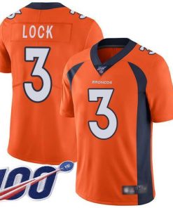 Nike Denver Broncos #3 Drew Lock Orange Team Color Men's Stitched NFL 100th Season Vapor Limited Jersey Men's