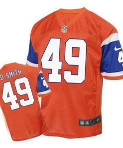 Nike Denver Broncos #49 Dennis Smith Orange Men's Stitched NFL Elite Throwback Jersey Men's