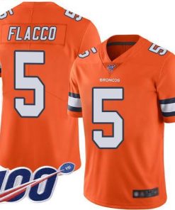 Nike Denver Broncos #5 Joe Flacco Orange Men's Stitched NFL Limited Rush 100th Season Jersey Men's