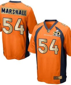 Nike Denver Broncos #54 Brandon Marshall Orange Team Color Men's Stitched NFL Game Super Bowl 50 Collection Jersey Men's