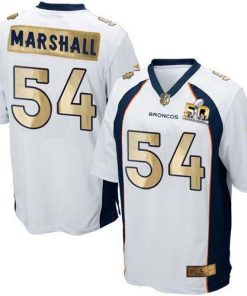 Nike Denver Broncos #54 Brandon Marshall White Men's Stitched NFL Game Super Bowl 50 Collection Jersey Men's
