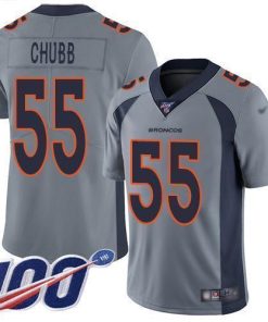 Nike Denver Broncos #55 Bradley Chubb Gray Men's Stitched NFL Limited Inverted Legend 100th Season Jersey Men's