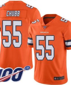 Nike Denver Broncos #55 Bradley Chubb Orange Men's Stitched NFL Limited Rush 100th Season Jersey Men's