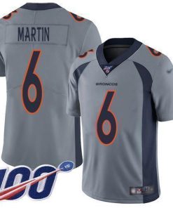 Nike Denver Broncos #6 Sam Martin Gray Men's Stitched NFL Limited Inverted Legend 100th Season Jersey Men's