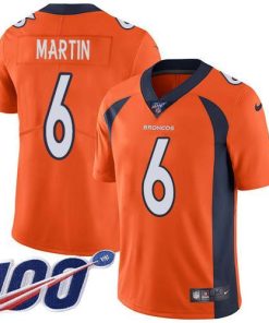 Nike Denver Broncos #6 Sam Martin Orange Team Color Men's Stitched NFL 100th Season Vapor Untouchable Limited Jersey Men's