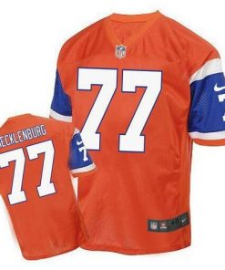 Nike Denver Broncos #77 Karl Mecklenburg Orange Men's Stitched NFL Elite Throwback Jersey Men's