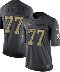 Nike Denver Broncos #77 Sam Jones Black Men's Stitched NFL Limited 2016 Salute to Service Jersey Men's