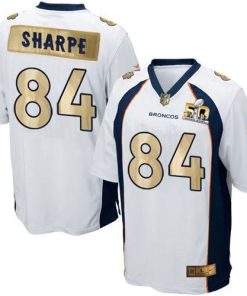 Nike Denver Broncos #84 Shannon Sharpe White Men's Stitched NFL Game Super Bowl 50 Collection Jersey Men's