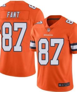 Nike Denver Broncos #87 Noah Fant Orange Men's Stitched NFL Limited Rush Jersey Men's