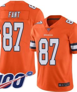 Nike Denver Broncos #87 Noah Fant Orange Men's Stitched NFL Limited Rush 100th Season Jersey Men's