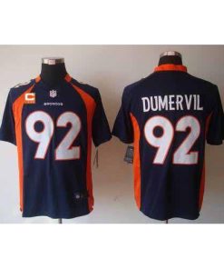 Nike Denver Broncos #92 Elvis Dumervil Navy Blue Alternate With C Patch Men's Stitched NFL Game Jersey Men's