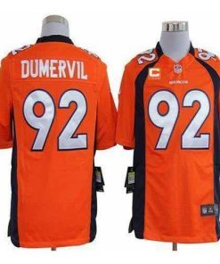 Nike Denver Broncos #92 Elvis Dumervil Orange Team Color With C Patch Men's Stitched NFL Game Jersey Men's