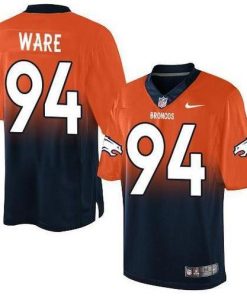 Nike Denver Broncos #94 DeMarcus Ware Orange/Navy Blue Men's Stitched NFL Elite Fadeaway Fashion Jersey Men's