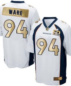 Nike Denver Broncos #94 DeMarcus Ware White Men's Stitched NFL Game Super Bowl 50 Collection Jersey Men's