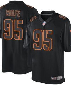 Nike Denver Broncos #95 Derek Wolfe Black Men's Stitched NFL Impact Limited Jersey Men's