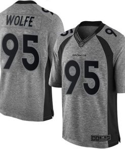 Nike Denver Broncos #95 Derek Wolfe Gray Men's Stitched NFL Limited Gridiron Gray Jersey Men's