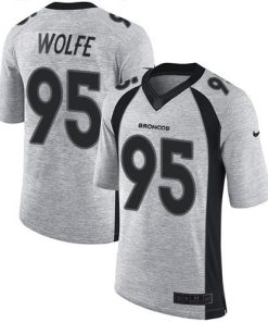 Nike Denver Broncos #95 Derek Wolfe Gray Men's Stitched NFL Limited Gridiron Gray II Jersey Men's