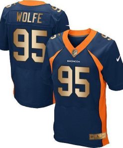 Nike Denver Broncos #95 Derek Wolfe Navy Blue Alternate Men's Stitched NFL New Elite Gold Jersey Men's
