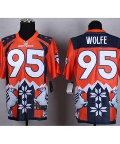 Nike Denver Broncos #95 Derek Wolfe Orange Men's Stitched NFL Elite Noble Fashion Jersey Men's