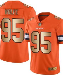 Nike Denver Broncos #95 Derek Wolfe Orange Men's Stitched NFL Limited Gold Rush Jersey Men's