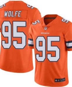 Nike Denver Broncos #95 Derek Wolfe Orange Men's Stitched NFL Limited Rush Jersey Men's