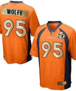 Nike Denver Broncos #95 Derek Wolfe Orange Team Color Men's Stitched NFL Game Super Bowl 50 Collection Jersey Men's