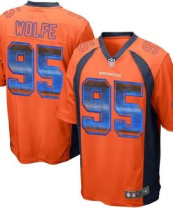 Nike Denver Broncos #95 Derek Wolfe Orange Team Color Men's Stitched NFL Limited Strobe Jersey Men's