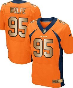 Nike Denver Broncos #95 Derek Wolfe Orange Team Color Men's Stitched NFL New Elite Gold Jersey Men's