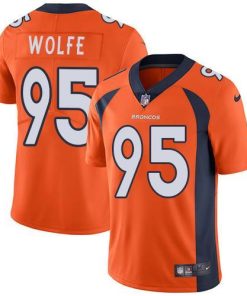 Nike Denver Broncos #95 Derek Wolfe Orange Team Color Men's Stitched NFL Vapor Untouchable Limited Jersey Men's