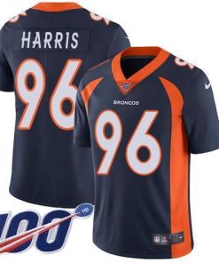 Nike Denver Broncos #96 Shelby Harris Navy Blue Alternate Men's Stitched NFL 100th Season Vapor Untouchable Limited Jersey Men's