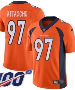 Nike Denver Broncos #97 Jeremiah Attaochu Orange Team Color Men's Stitched NFL 100th Season Vapor Untouchable Limited Jersey Men's