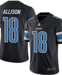 Nike Detroit Lions #18 Geronimo Allison Black Men's Stitched NFL Limited Rush Jersey Men's