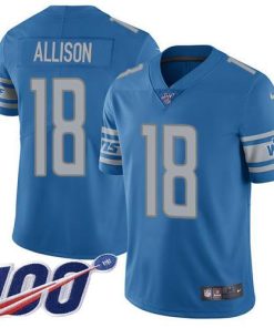 Nike Detroit Lions #18 Geronimo Allison Blue Team Color Men's Stitched NFL 100th Season Vapor Untouchable Limited Jersey Men's