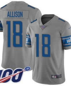 Nike Detroit Lions #18 Geronimo Allison Gray Men's Stitched NFL Limited Inverted Legend 100th Season Jersey Men's