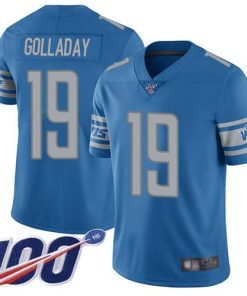 Nike Detroit Lions #19 Kenny Golladay Blue Team Color Men's Stitched NFL 100th Season Vapor Limited Jersey Men's
