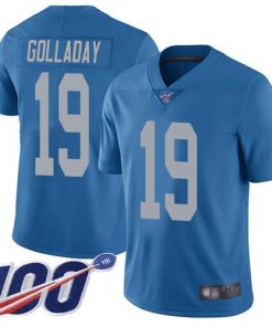 Nike Detroit Lions #19 Kenny Golladay Blue Throwback Men's Stitched NFL 100th Season Vapor Limited Jersey Men's