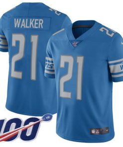 Nike Detroit Lions #21 Tracy Walker Blue Team Color Men's Stitched NFL 100th Season Vapor Untouchable Limited Jersey Men's