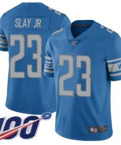 Nike Detroit Lions #23 Darius Slay Jr Blue Team Color Men's Stitched NFL 100th Season Vapor Limited Jersey Men's