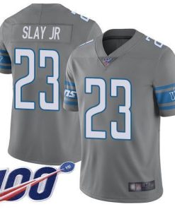 Nike Detroit Lions #23 Darius Slay Jr Gray Men's Stitched NFL Limited Rush 100th Season Jersey Men's