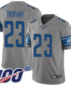 Nike Detroit Lions #23 Desmond Trufant Gray Men's Stitched NFL Limited Inverted Legend 100th Season Jersey Men's