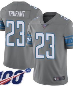 Nike Detroit Lions #23 Desmond Trufant Gray Men's Stitched NFL Limited Rush 100th Season Jersey Men's