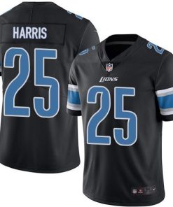 Nike Detroit Lions #25 Will Harris Black Men's Stitched NFL Limited Rush Jersey Men's