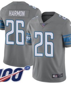 Nike Detroit Lions #26 Duron Harmon Gray Men's Stitched NFL Limited Rush 100th Season Jersey Men's