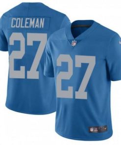 Nike Detroit Lions #27 Justin Coleman Blue Throwback Men's Stitched NFL Vapor Untouchable Limited Jersey Men's